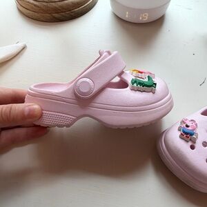 CROCS Kids Light Pink Clog Sandals with Character Charms